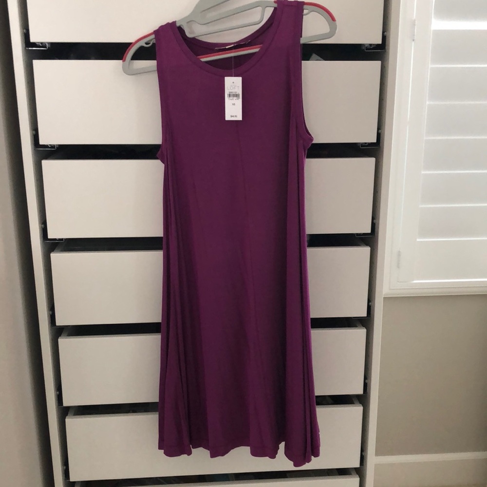 BNWT Loft swing dress, purple, size XS